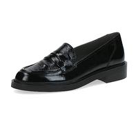 CAPRICE Damen Loafer ohne Absatz Airmotion Lack mit Blockabsatz Weite G, Schwarz (Black Naplak), 39 EU