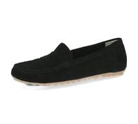 CAPRICE Damen Mokassin flach, Schwarz (BLK Deer Suede), 36