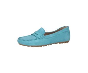 CAPRICE Damen Mokassins aus Leder Elegant, Blau (Blue Suede), 37 EU