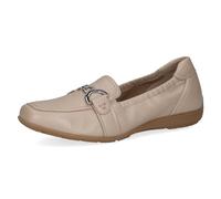CAPRICE Damen Mokassins aus Leder mit Schnalle, Beige (Beige Perlato), 40 EU