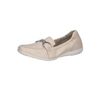 CAPRICE Damen Mokassins aus Leder mit Schnalle, Cremefarben (Cream Perlato), 37 EU