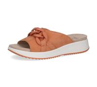 CAPRICE Damen Pantoletten aus Leder Bequem, Orange (Orange Suede), 37 EU