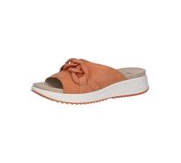 CAPRICE Damen Pantoletten aus Leder Bequem, Orange (Orange Suede), 42 EU