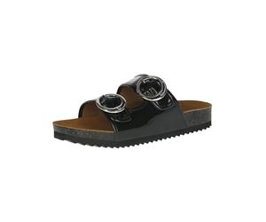 CAPRICE Damen Pantoletten aus Leder Bequem, Schwarz (Black Patent), 38 EU
