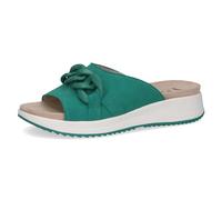 CAPRICE Damen Pantoletten aus Leder Bequem, Türkis (Emerald Suede), 40 EU
