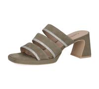 CAPRICE Damen Pantoletten aus Leder mit Absatz, Grün (Olive Suede), 36 EU