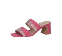 CAPRICE Damen Pantoletten aus Leder mit Absatz, Lila (Fuchsia Suede), 41 EU