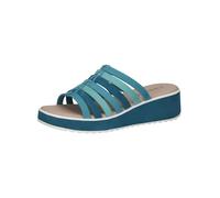 CAPRICE Damen Pantoletten aus Leder mit Keilabsatz, Blau (Blue Comb), 38 EU