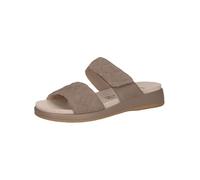 CAPRICE Damen Pantoletten aus Leder mit Klettverschluss, Braun (Mud Suede), 36 EU