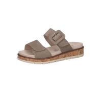 CAPRICE Damen Pantoletten aus Leder mit Schließe, Braun (Taupe Suede), 40 EU