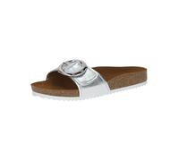 CAPRICE Damen Pantoletten aus Leder mit Schließe, Silber (Silver Metal.), 40 EU