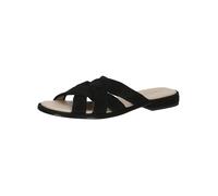 CAPRICE Damen Pantoletten aus Leder Sommer, Schwarz (Black Suede), 37 EU