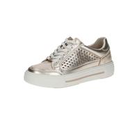 CAPRICE Damen Plateau Sneaker aus Leder mit Lochmuster, Metallisch (Platin Metal.), 39 EU