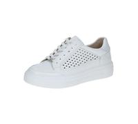 CAPRICE Damen Plateau Sneaker aus Leder mit Lochmuster, Weiß (White Nappa), 38.5 EU