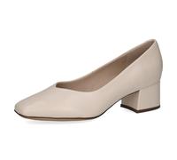 CAPRICE Damen Pumps aus Leder Kleiner Absatz, Cremefarben (Cream Perlato), 39 EU