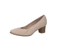 CAPRICE Damen Pumps aus Leder mit Blockabsatz, Beige (Sand Suede), 37.5 EU