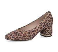 Caprice Damen Pumps aus Leder mit Blockabsatz, Mehrfarbig (Leo Beige), 40.5 EU