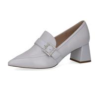 CAPRICE Damen Pumps aus Leder mit Glitzerschnalle, Grau (Lt.Blue Perl), 41 EU