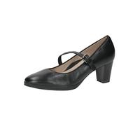 CAPRICE Damen Pumps aus Leder mit Riemchen, Schwarz (Black Nappa), 36.5 EU