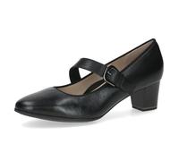 Caprice Damen Pumps aus Leder mit Riemen, Schwarz (Black Nappa), 38.5 EU