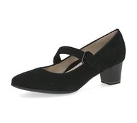 Caprice Damen Pumps aus Leder mit Riemen, Schwarz (Black Suede), 41 EU
