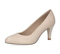 Caprice Damen Pumps aus Leder mit Trichterabsatz, Cremefarben (Offwhite Nappa), 40.5 EU