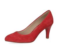 CAPRICE Damen Pumps aus Leder mit Trichterabsatz, Rot (Red Suede), 38.5 EU