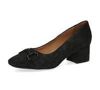 CAPRICE Damen Pumps Memotion aus Leder Kleiner Absatz Weite G, Schwarz (Black Pearl), 38 EU