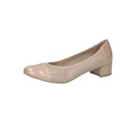 CAPRICE Damen Pumps mit Lochmuster Kleiner Absatz, Beige (Beige Comb), 39 EU