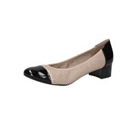 CAPRICE Damen Pumps mit Lochmuster Kleiner Absatz, Mehrfarbig (Beige/Black), 36.5 EU