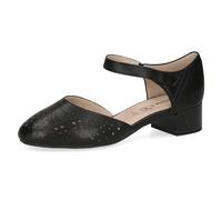 Caprice Damen Pumps mit Riemen aus Leder mit Blockabsatz Schuhweite H Mehrweite, Schwarz (Black Nappa), 37.5 EU