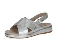 CAPRICE Damen Sandale aus Leder mit Slingback Riemen 9-28208-44, Größe:39 EU, Farbe:Silber