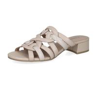 Caprice Damen Sandale mit Absatz aus Leder, Beige (Cream Pearl CO), 37,5