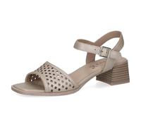 Caprice Damen Sandale mit Absatz aus Leder, Grau (STONE PERLATO), 39