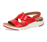 CAPRICE Damen Sandalen 28700-24, Frauen Keilsandalen, Keilabsatz sommerschuh flach weibliche Lady Ladies feminin elegant,Chili Naplak,39 EU / 6 UK