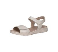 CAPRICE Damen Sandalen flach aus Leder Bequem, Beige (Pearl Nappa), 37 EU