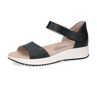 CAPRICE Damen Sandalen flach aus Leder Bequem, Blau (Ocean Nappa), 39 EU