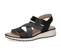 CAPRICE Damen Sandalen flach aus Leder Glitzer