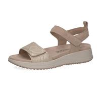 CAPRICE Damen Sandalen flach aus Leder mit Klettverschluss, Beige (Sand Comb), 37 EU