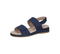 CAPRICE Damen Sandalen flach aus Leder mit Klettverschluss, Blau (Ocean Nubuc), 39 EU