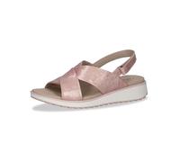 CAPRICE Damen Sandalen flach aus Leder mit Klettverschluss, Rosa (Past.Pink Napl), 40 EU