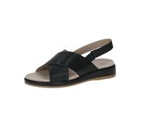 Caprice Damen Sandalen Nappaleder flach mit Klettverschluss Schwarz Größe 37