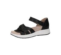 CAPRICE Damen Sandalen flach aus Leder mit Klettverschluss, Schwarz (Black Nappa), 40 EU