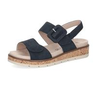 CAPRICE Damen Sandalen flach aus Leder mit Plateau, Blau (Ocean Suede), 39 EU