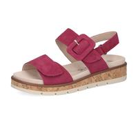 CAPRICE Damen Sandalen flach aus Leder mit Plateau, Lila (Fuchsia Suede), 36 EU