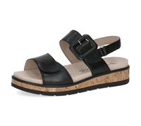 CAPRICE Damen Sandalen flach aus Leder mit Plateau, Schwarz (Black Nappa), 42 EU