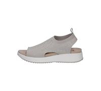CAPRICE Damen Sandalen flach weiches Fußbett Bequem, Grau (Lt Grey Knit), 40 EU