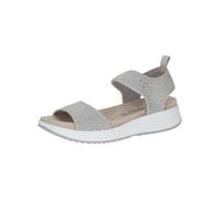 CAPRICE Damen Sandalen flach zum Schlupfen mit Glitzerdetails, Grau (Lt Grey Knit), 40 EU