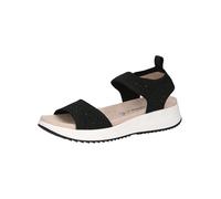 CAPRICE Damen Sandalen flach zum Schlupfen mit Glitzerdetails, Schwarz (Black Knit), 38 EU