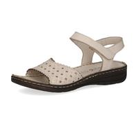 CAPRICE Damen Sandalen mit Absatz aus Leder Bequem, Beige (Beige Nappa), 39 EU